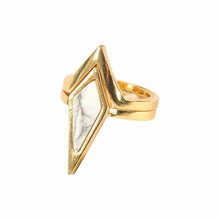 Howlite Double Banded Ring