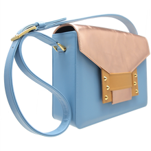 Metallic Shoulder Handbag Sky Camel