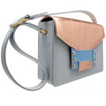 Metallic Shoulder Handbag Pumice Sky