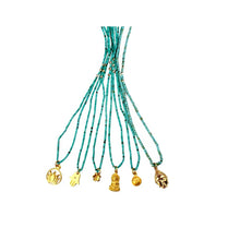 Turquoise Big Lotus Talisman Necklace